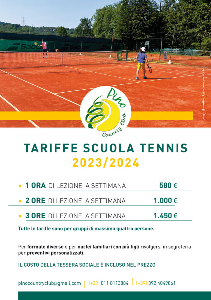 scuola tennis tariffe